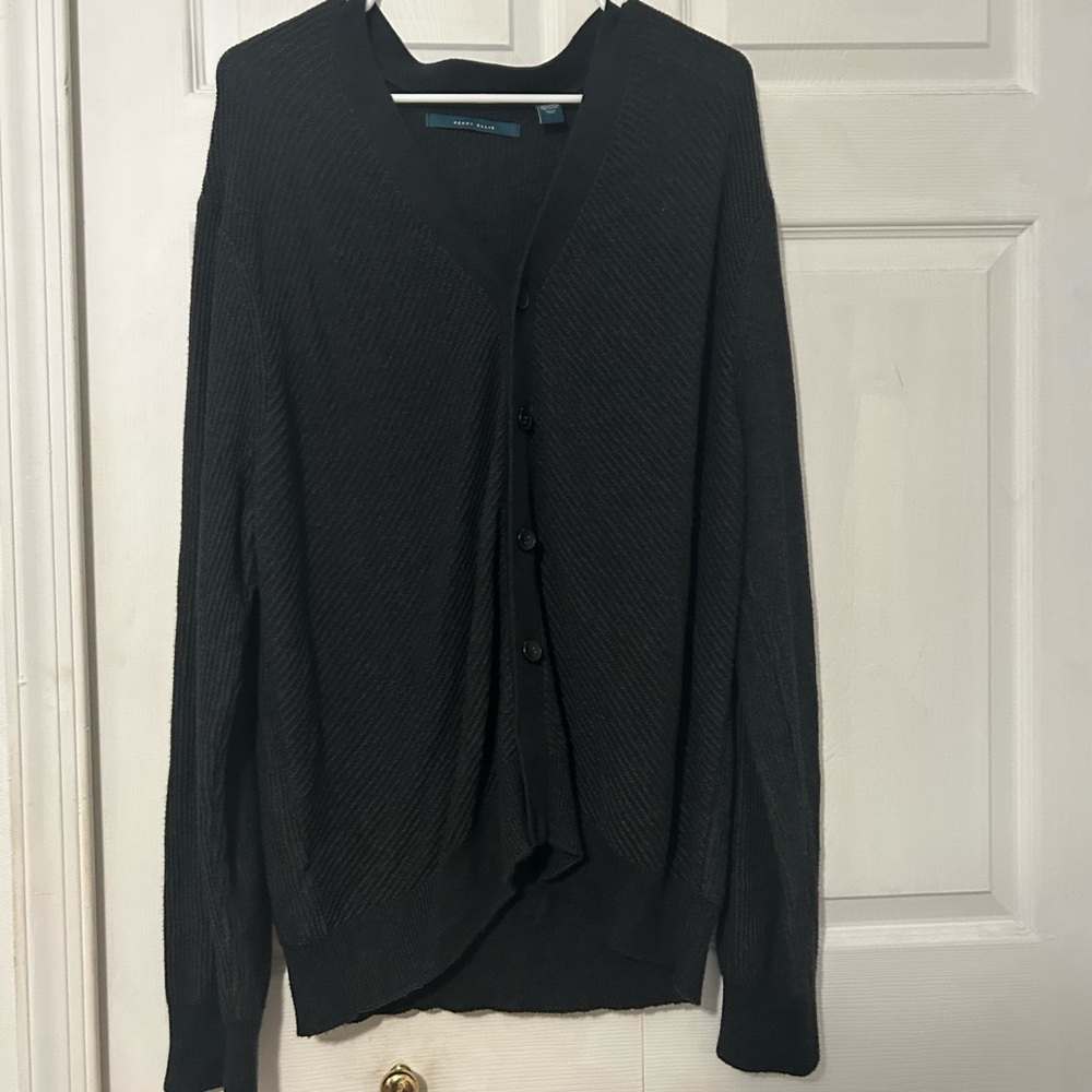 Perry Ellis Men's Charcoal Cardigan Sweater